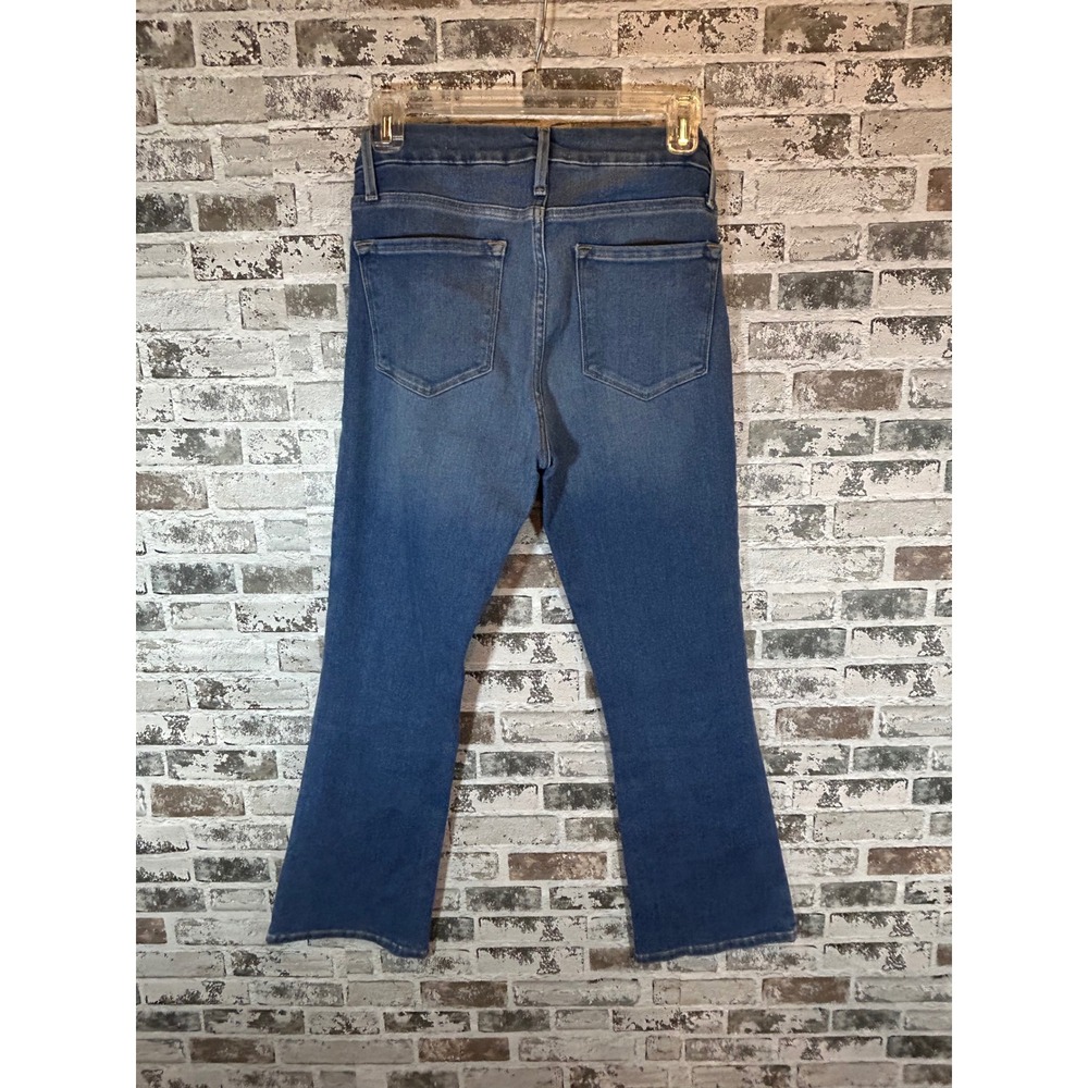 FRAME Le Crop Mini Boot Jeans Womens 27 Blue Flare Cropped Denim - Picture 4 of 4